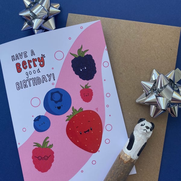 Have a berry good birthday fruit card