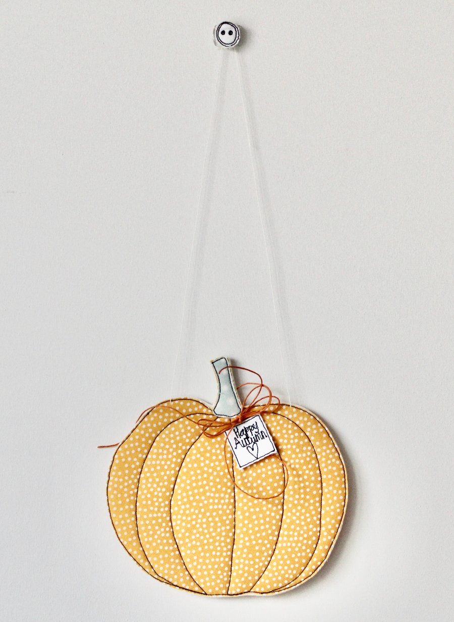 'Happy Autumn' Pumpkin - Hanging Decoration