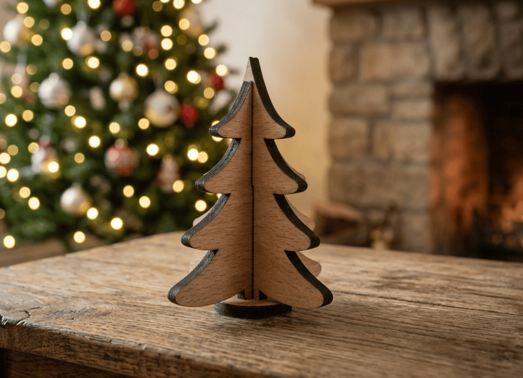 Small Wood Christmas Tree Decoration