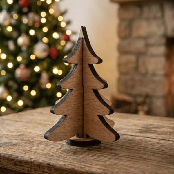 Small Wood Christmas Tree Decoration