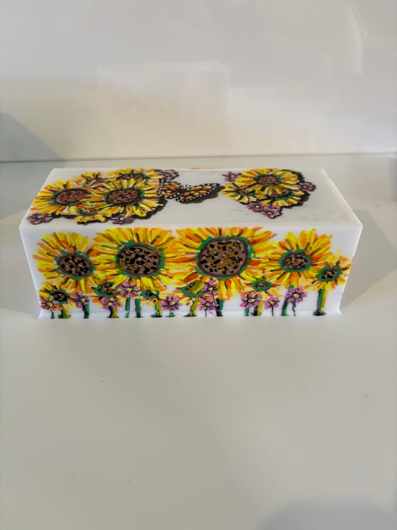 A hand painted and sealed keepsake box by Andrew Jenkins 