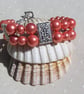 Salmon Shell Pearl Vibrant Chunky Beaded Bracelet "Salmon Bliss"