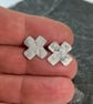 sterling silver kiss cross stud earrings - Image 10