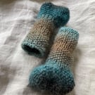 0 to 6 Months Long Legged Knitted Booties for Carried Babes - Green Blue Shade