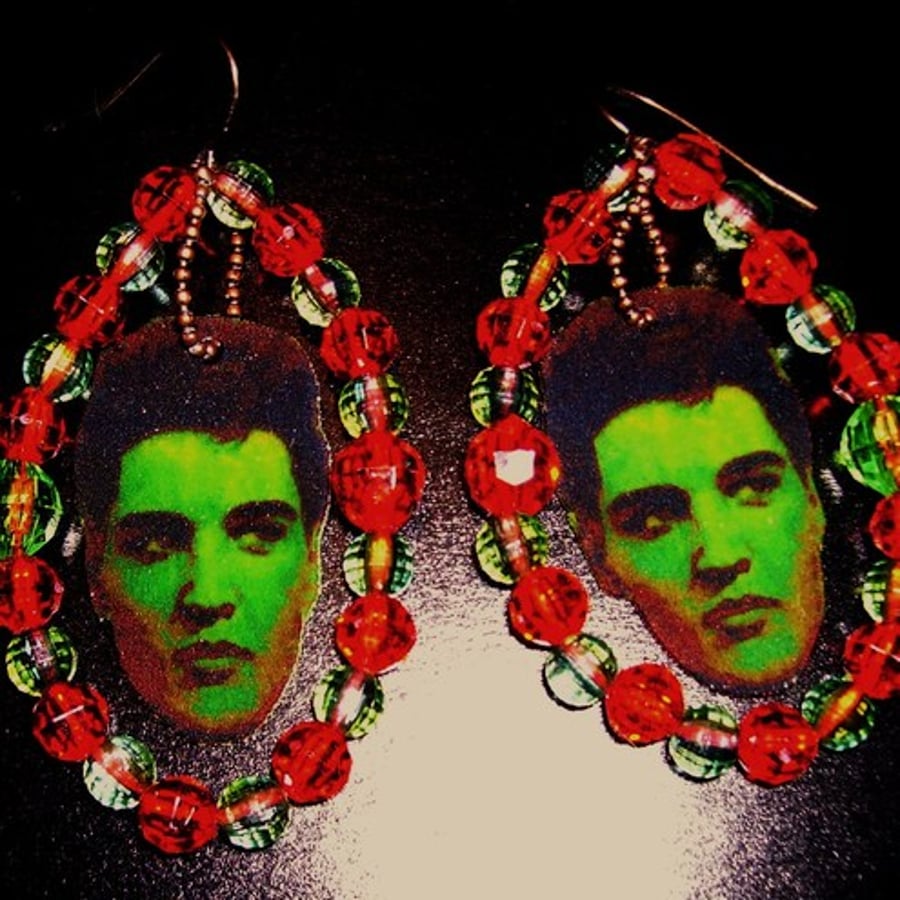 Zombie Elvis earrings