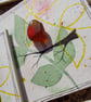 Handmade Sea Glass Robin - Original Watercolour Mini Canvas Fridge Magnet - Image 6