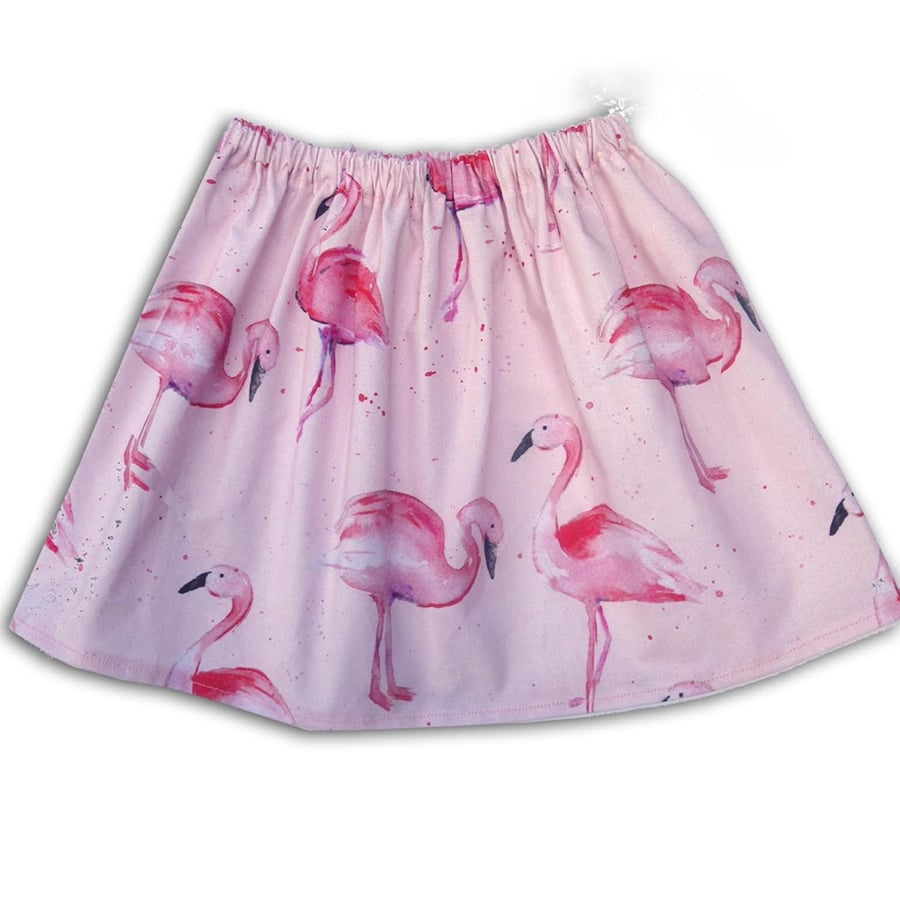Girl's Flamingo Skirt, Girls Clothing, Skirts for Girls, Gifts for Girls