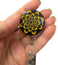 Hand painted mandala Badge Reel