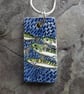 Handmade Ceramic Mackerel Pendant in blue - Image 1