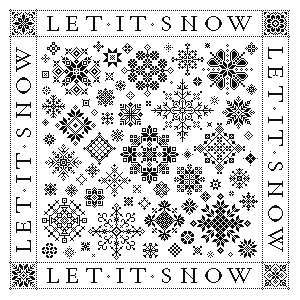 321 - Snowflake Quaker Sampler Cross Stitch pattern:  Let it Snow (PDF Chart)