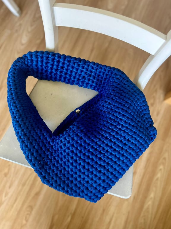 Royal Blue Crochet Shoulder Bag