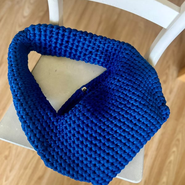 Royal Blue Crochet Shoulder Bag