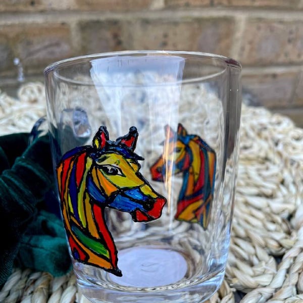 Hand-Painted Coffee Tea Mug – Colorful Horse Design