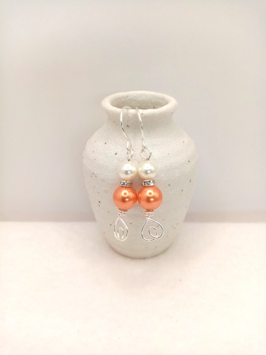 Pearl Earrings, Love Heart, Customise, Gifts for her, Free Postage 