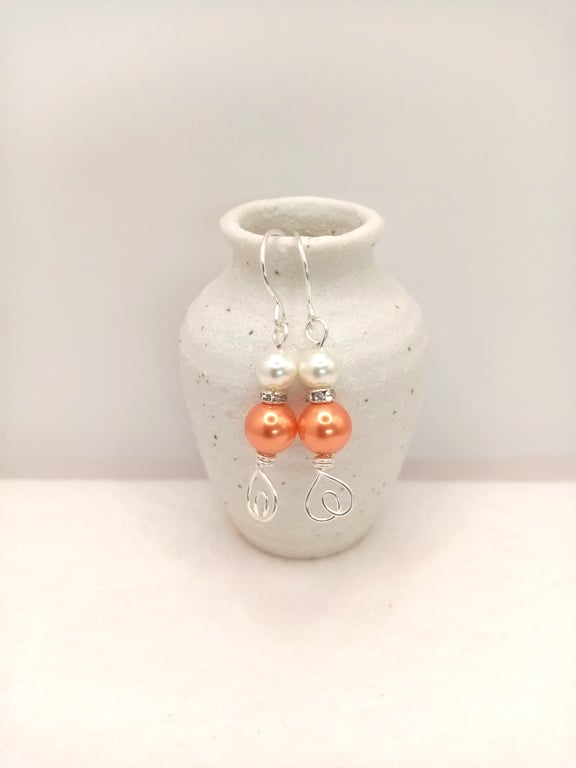 Pearl Earrings, Love Heart, Customise, Gifts for her, Free Postage 