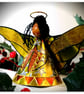 Large: Yellow Tin Angel Christmas tree topper - Image 3