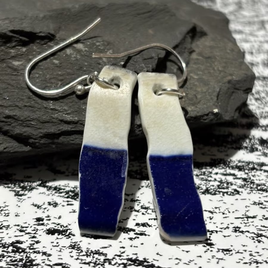 Handmade Earrings, Ceramic, Unique Earrings, Vintage, Eco Friendly Gifts.