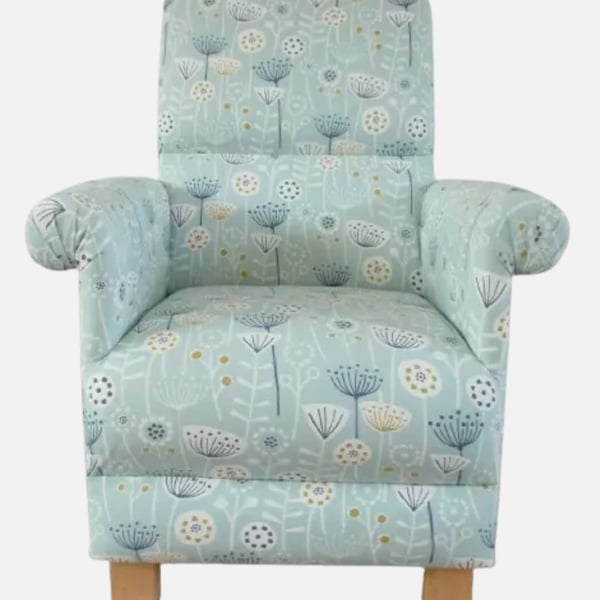 Floral Duck Egg Chair Adult Armchair Fryetts Bergen Fabric Accent Small Green 