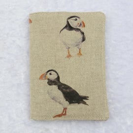 Passport sleeve, puffins, passport cover