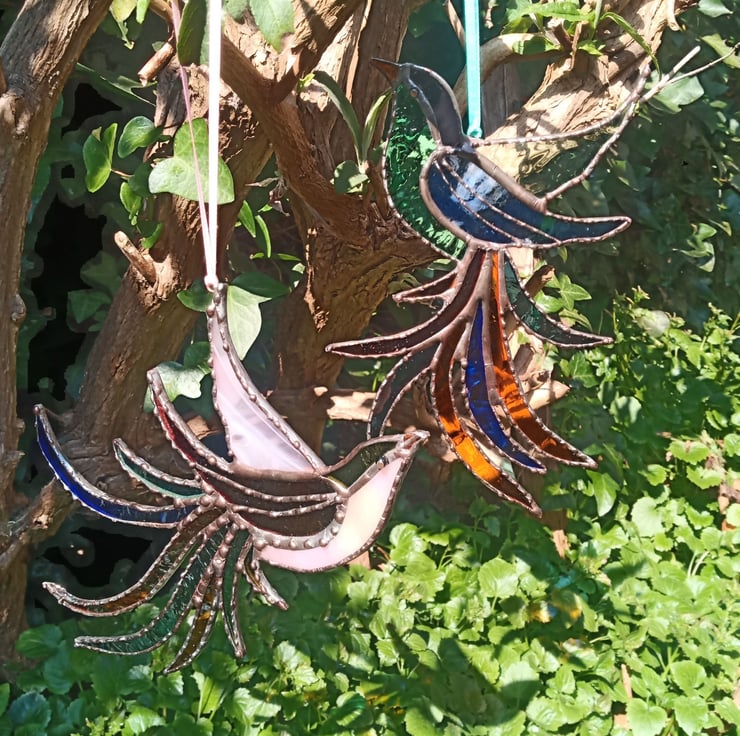 Stained Glass Bird of Paradise Suncatcher Hangi... - Folksy