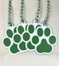 Green glittered paw print gift tags - Image 4