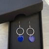 Sale now 7.00 - Blue geometric enamel earrings