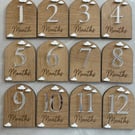 Wooden Baby Monthly Milestone Plaques, Cloud Theme Baby Photo Props, Keepsake