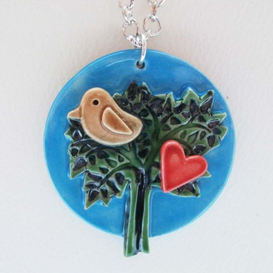 ceramic "dickie bird" pendant