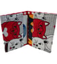 Card wallet in cat and dog print, cotton credit card pouch, fabric pets gift car - Image 3