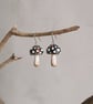 Half-Round Spotty Space Mushroom Earrings II - Image 2