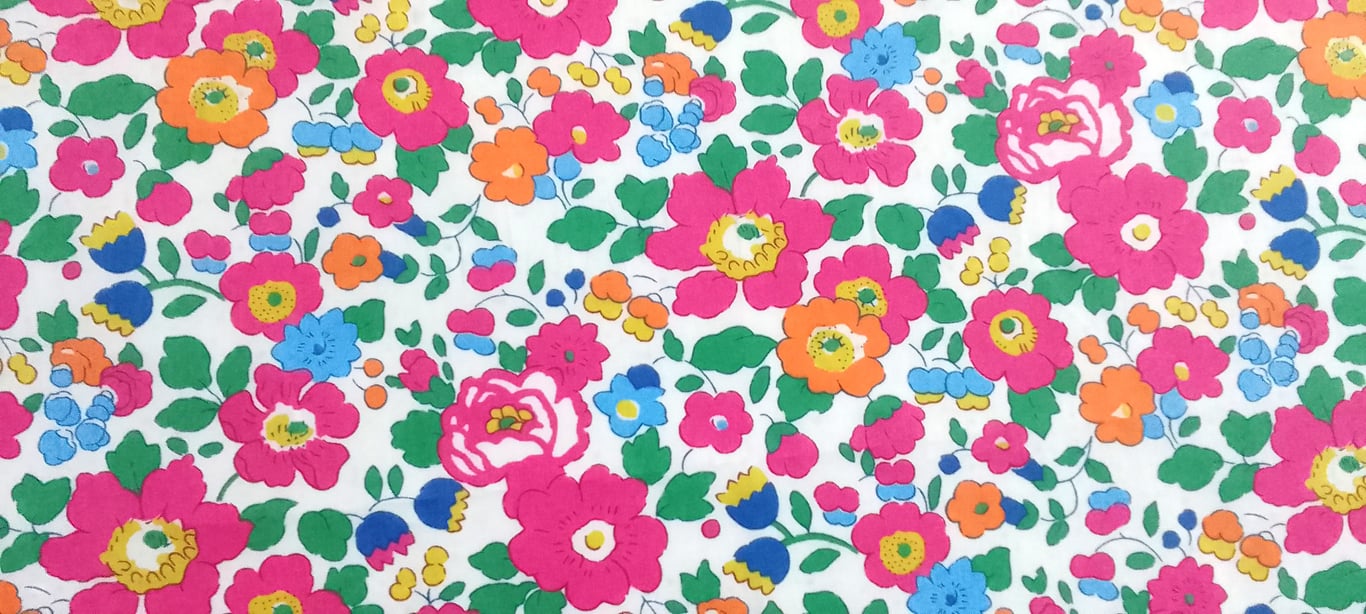 Liberty Tana Lawn Fabric 10inch Square - BETSY Deep Pink Floral 