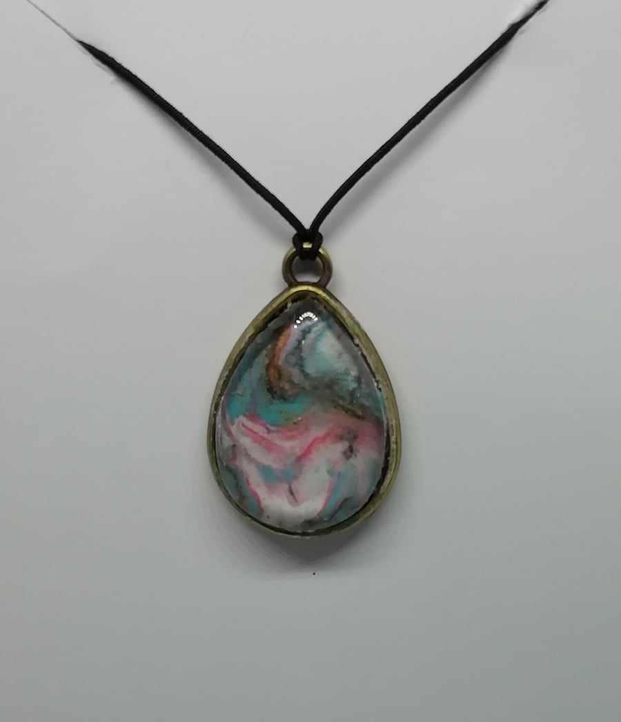 Marble clay pendant 