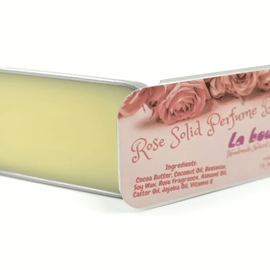 Rose Solid Natural Perfume Balm. For sensitive skin. Handmade natural cosmetics.