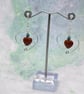 Silver plated spiral earrings with red jasper hearts and terra jasper stones - Image 3