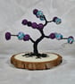 Small Wire Tree with Purple and Multicoloured Beads on a Wooden Base - Image 6