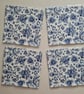 4 Paper napkins for decoupage delft blue and white design