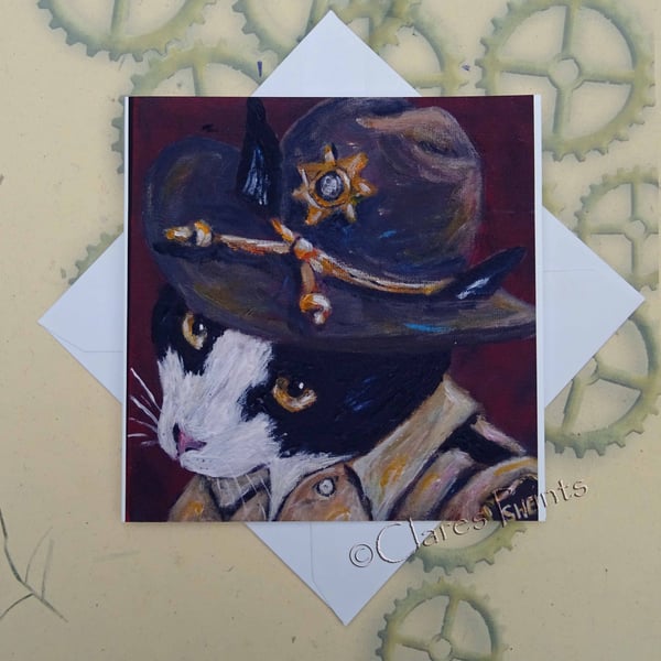 Sheriff Kitty Greeting Card From my Original Painting