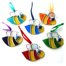 Bee Mini Suncatcher Stained Glass Handmade Colour Choice