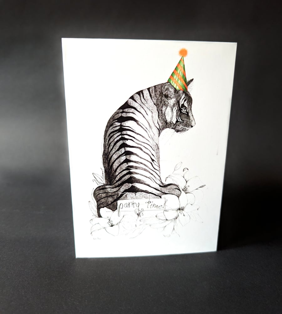 Blank Birthday Tiger Greeting Card