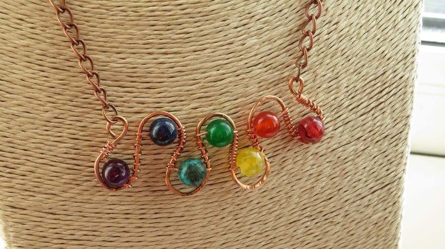 Copper chakra necklace