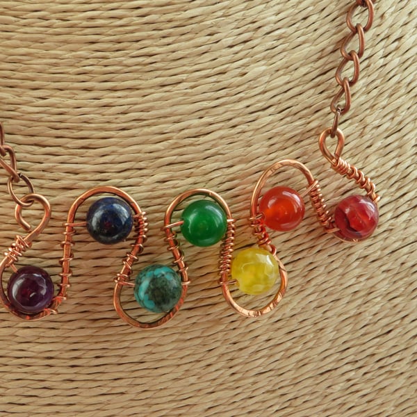 Copper chakra necklace
