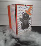Interactive Halloween Black Cat Card. Moving Witch Cat. Handmade Pull Tap Card.  - Image 5