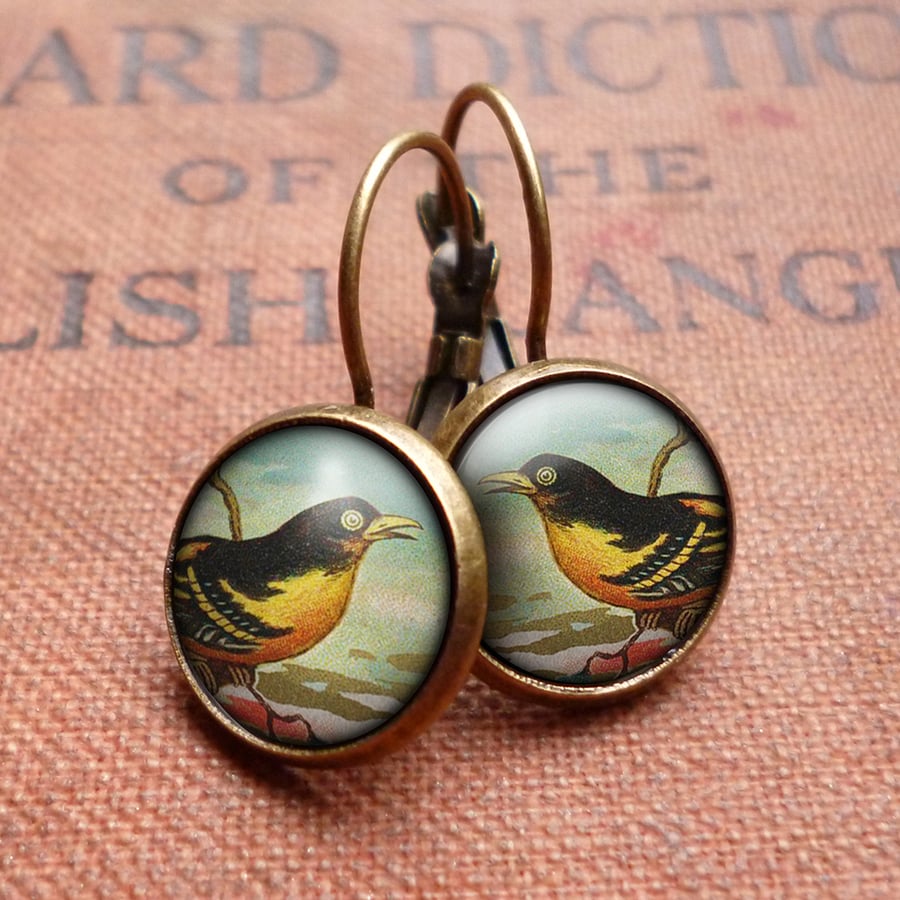 Affable Bird Leverback Earrings (TB03)