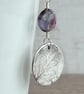 Botanical silver pendant with leaf design and fluorite bead. - Image 7