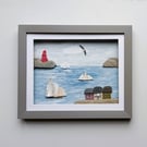 Cornish Coastal Scene, Nautical Wall Art, Made in Cornwall