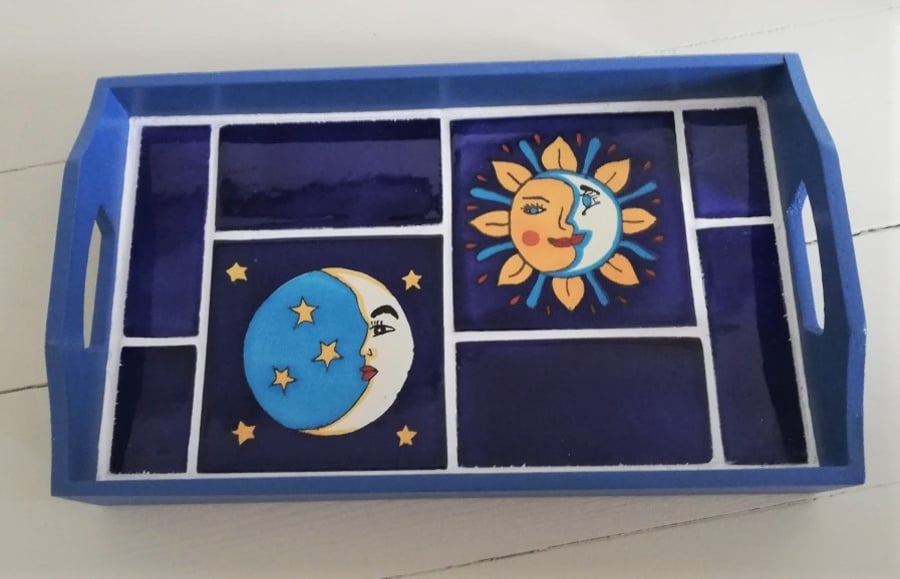 Blue Mexican Mosaic Tray