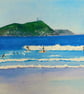 Original gouache painting Polzeath Beach, Cornwall 390 mm x 272 mm - Image 8