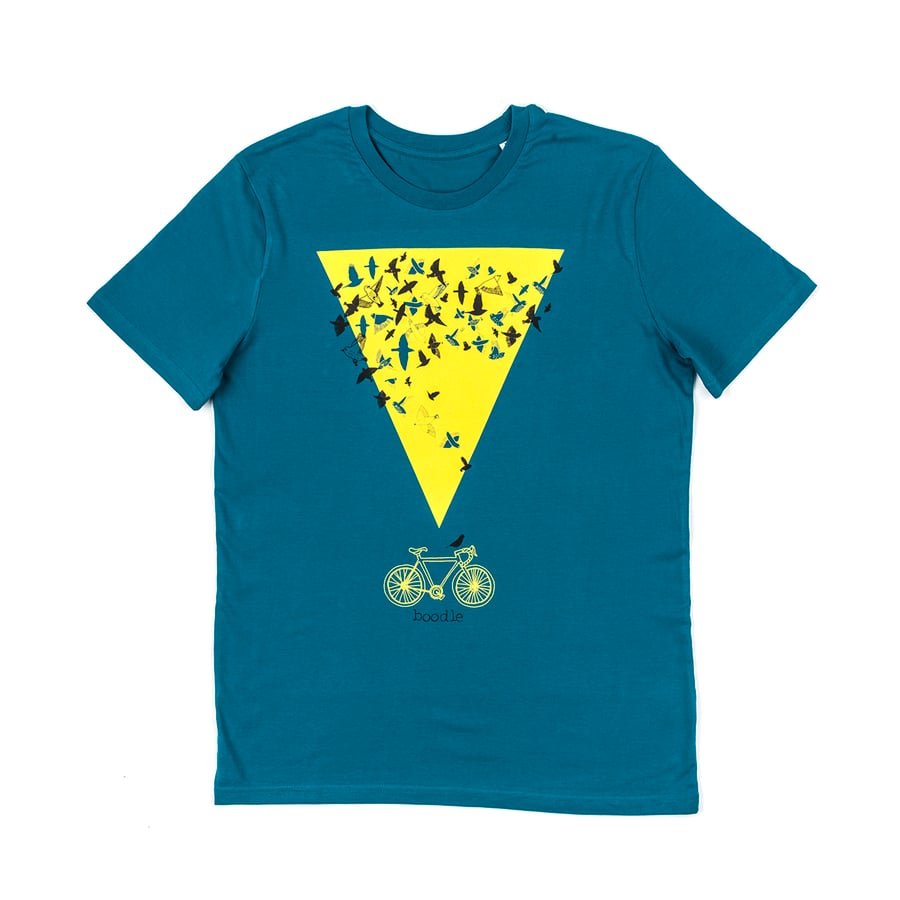 Organic Mens Murmuration and bike T-shirt