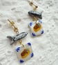 Mediterranean Sardine Tin Earrings - Unique piece - Image 3