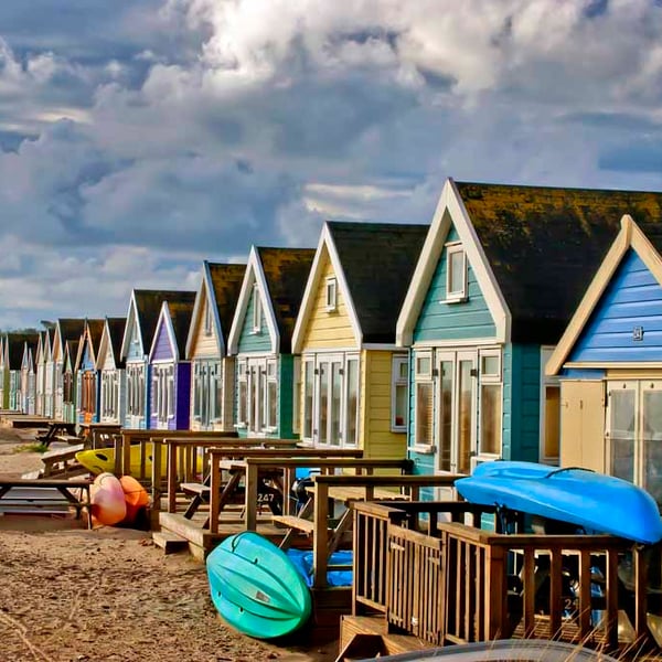 Beach Huts Hengistbury Head Dorset Coast Photograph Print